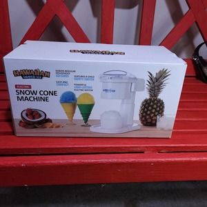 Hawaiian Shaved Ice Kid-Friendly Snow Cone Machine, 120V, White NEW IN BOX